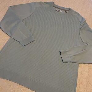 Tommy‎ Bahama Island Zone Blue Crewneck Pullover Sweater XL Ribbed